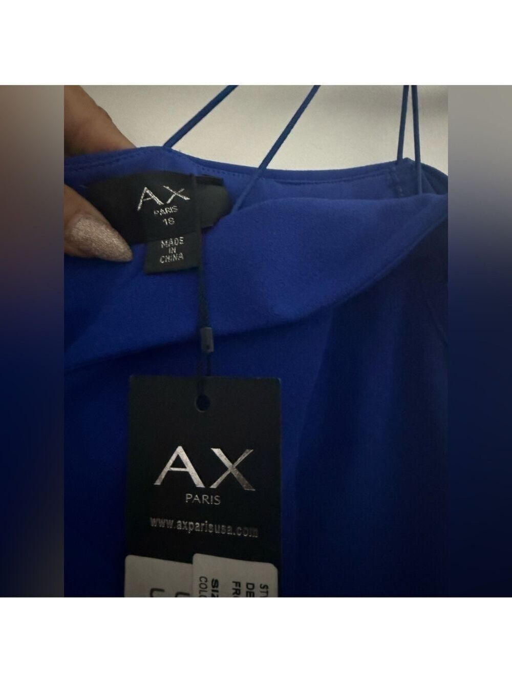 Armani Exchange Paris Strappy Cold Shoulder Formal Dress Royal Blue 14 $229 NWT - Picture 3 of 6